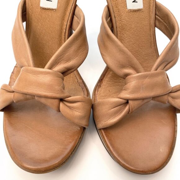 Steve Madden Tan Leather Heel Sandals Size 7 - Picture 4 of 13